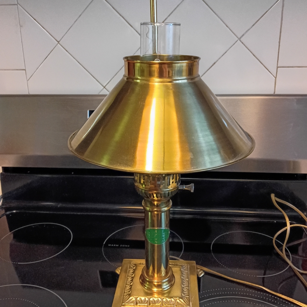 VINTAGE BRASS ORIENT EXPRESS PARIS ISTANBUL DESK LAMP TABLE LAMP.